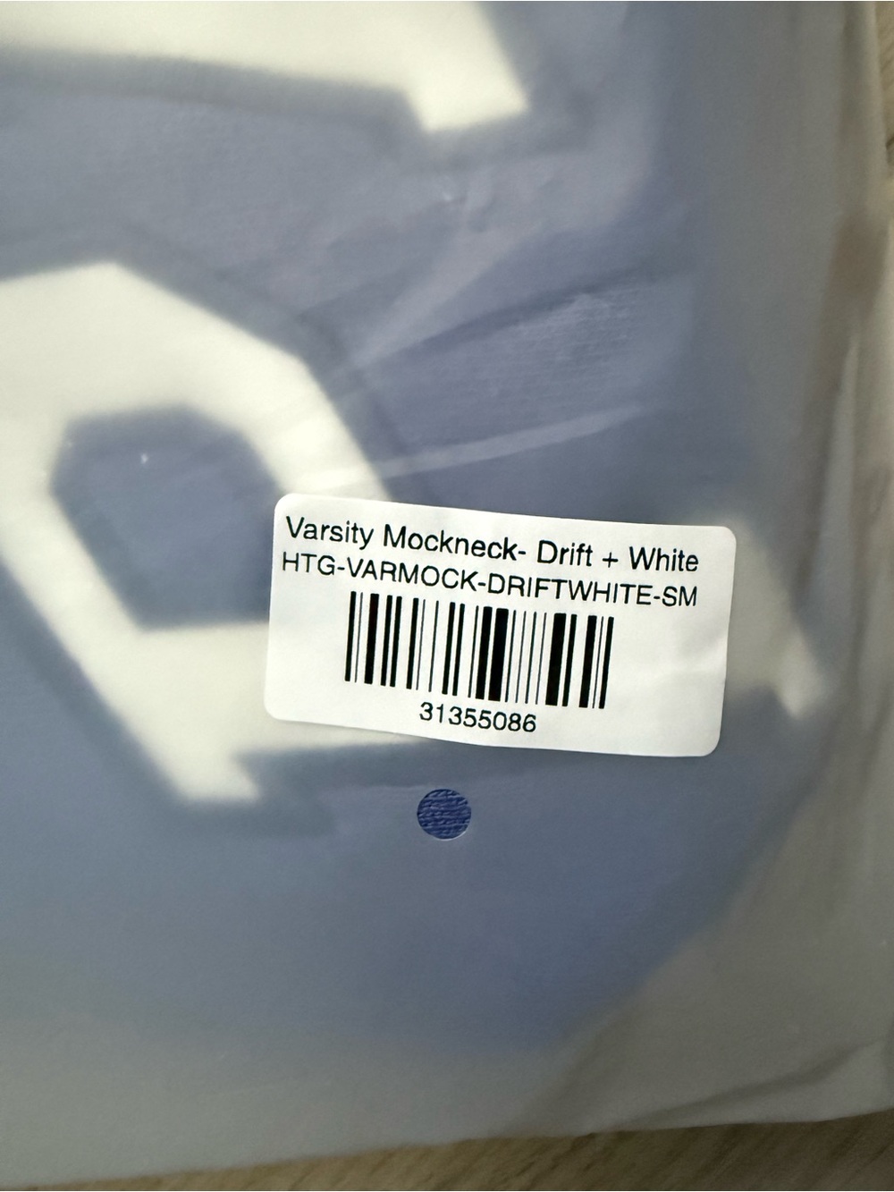 NIB PARKE Heritage Drift White Varsity Mockneck Size S/M - Picture 3 of 7